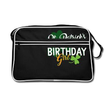 St. Patrick's Day Geburtstagskind 17. März - Retro Tasche - Schwarz/Weiß - Vorne