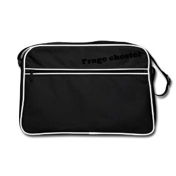 Question does not only say Swiss German saying - Retro Bag - black/white - Front