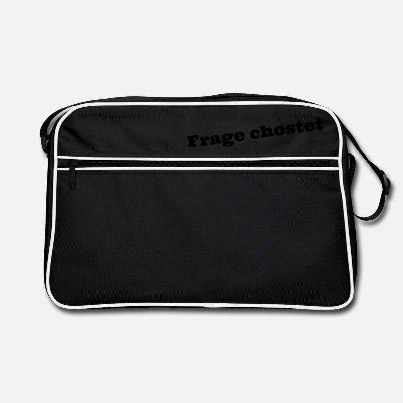 Question does not only say Swiss German saying - Retro Bag - black/white