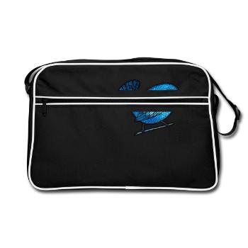 Joli petit oiseau bleu - Sac Retro - noir/blanc - Devant