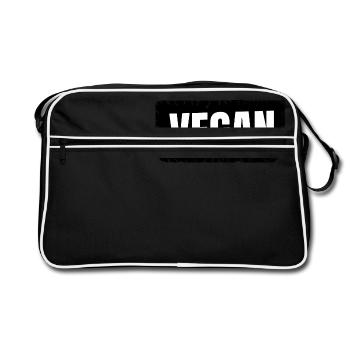 vegan - Vegan - Retro Tasche - Schwarz/Weiß - Vorne