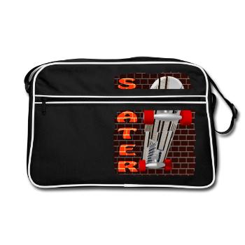 Skaterboaed skater maçonnerie à travers - Sac Retro - noir/blanc - Devant