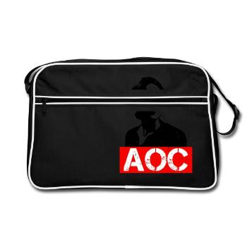 AOC for President 2024 Alexandria Ocasio-Cortez - Retro Tasche - Schwarz/Weiß - Vorne