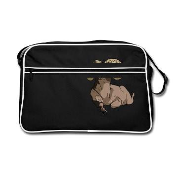 drôle de mouflons cadeau pour les fan de Moufllon - Sac Retro - noir/blanc - Devant