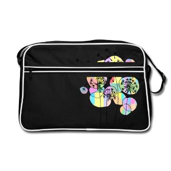 fleurs - Sac Retro - noir/blanc - Devant