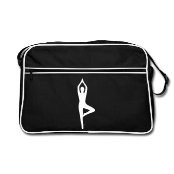 Yoga Silhouettes Blanches - Sac Retro - noir/blanc - Devant
