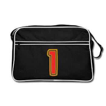 1. 1 AN. 1er ANNIVERSAIRE. ANNIVERSAIRE 1 AN - Sac Retro - noir/blanc - Devant