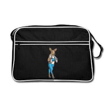 Cerf Bodybuilder Serviette Fitness - Sac Retro - noir/blanc - Devant