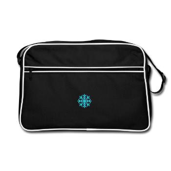 Geometric Blue Snowflake - Retro Bag - black/white - Front