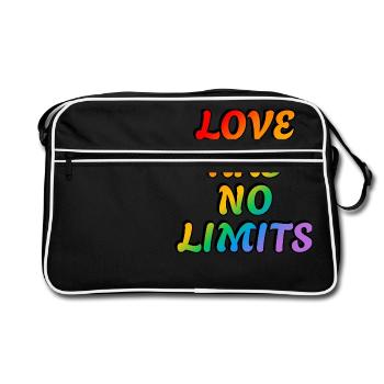 Love has no limits - Retro Bag - black/white - Front