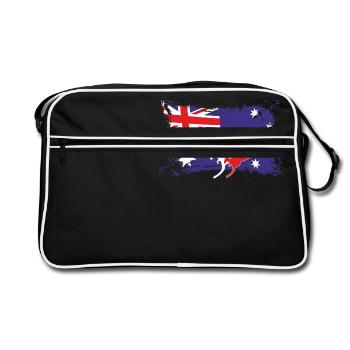 Australian Flag, Australien Flagge - Retro Bag - black/white - Front