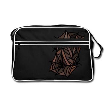 spiders spider webs - Retro Bag - black/white - Front
