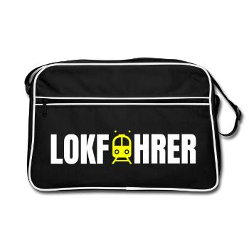 Lokführer Design - Retro Tasche - Schwarz/Weiß - Vorne