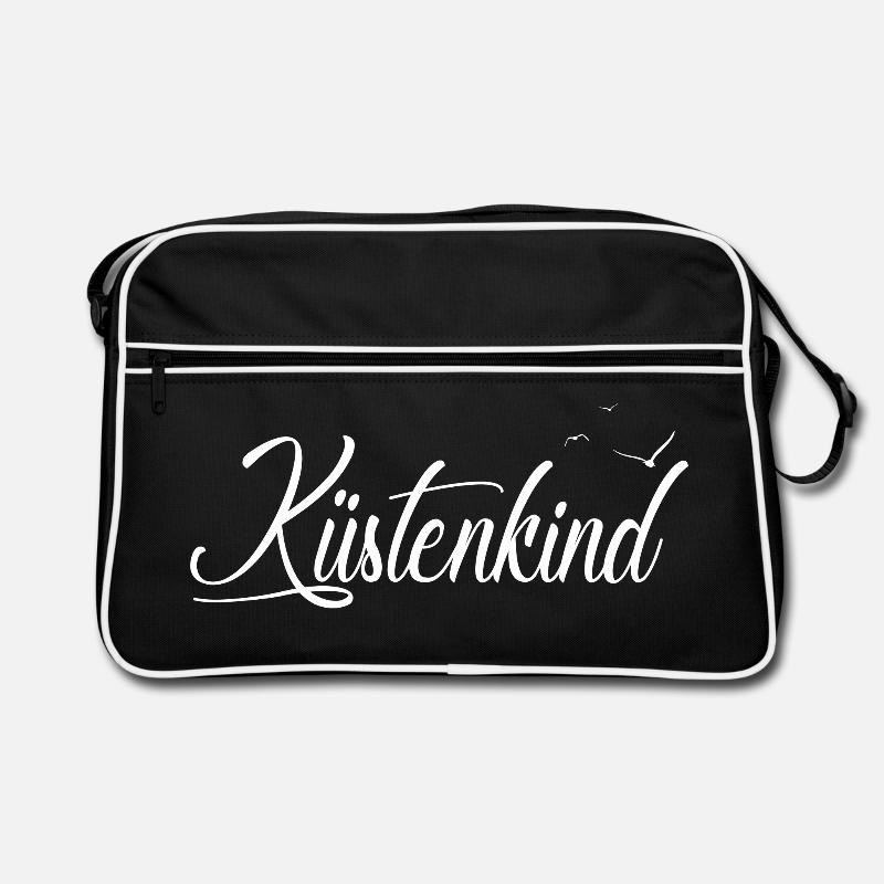 Küstenkind - Retro Tasche - Schwarz/Weiß