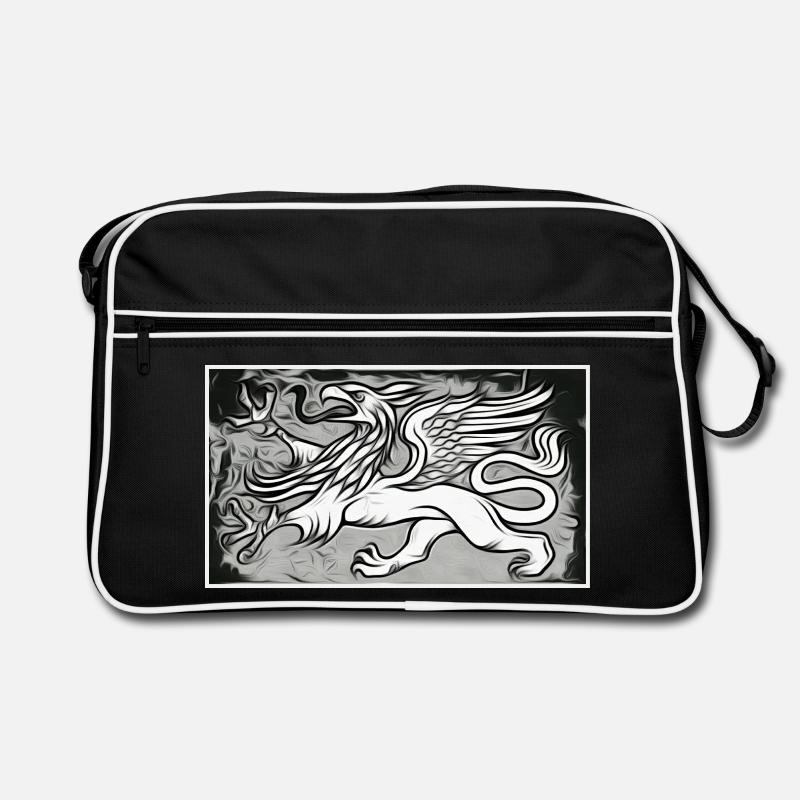 Ein Greif in grau Retro Tasche