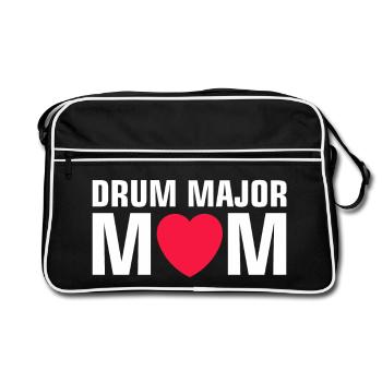 Drum Major Mom - Marching Band - Retro Bag - black/white - Front