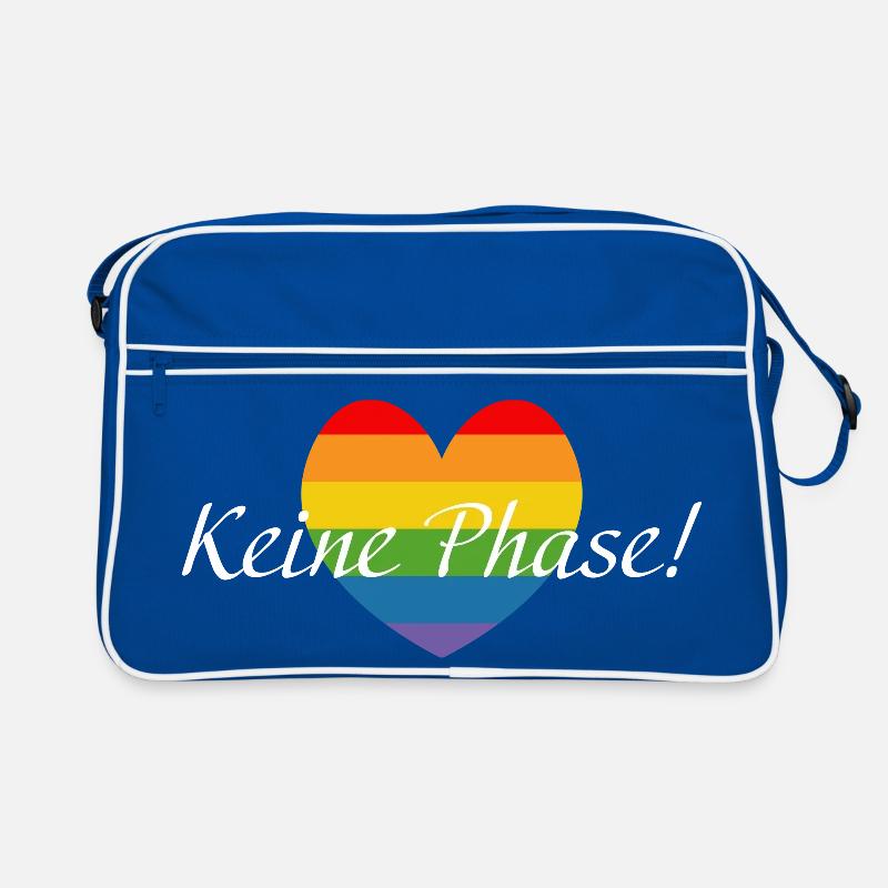 Regenbogenherzchen LGBTQ Keine Phase Retro Tasche