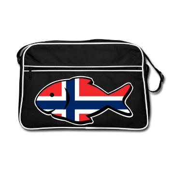 Norvège Pêche Pêche à la ligne Pêche - Sac Retro - noir/blanc - Devant