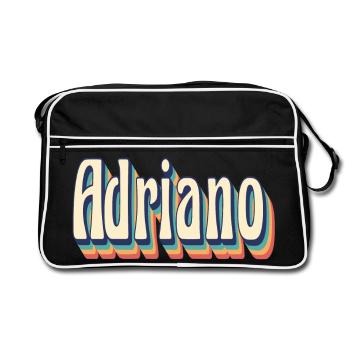 Adriano t-shirt retro vintage t-shirt gift - Retro Bag - black/white - Front