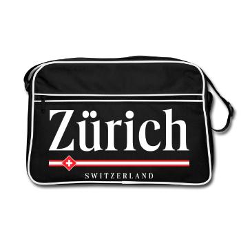Zurich, Suisse - Sac Retro - noir/blanc - Devant