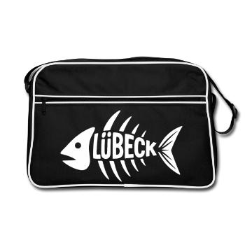 Lübecker Fischgrät - Retro Tasche - Schwarz/Weiß - Vorne