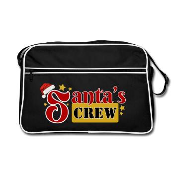 Santa's Crew Dark Design Family Motif - Retro Bag - black/white - Front