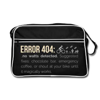 Sweat à capuche cyclable – 404 : Aucun watts détecté - Sac Retro - noir/blanc - Devant