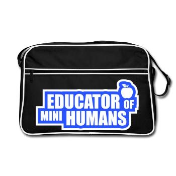 Educator Of Little Humans Teacher Funny Kids - Retro Bag - black/white - Front