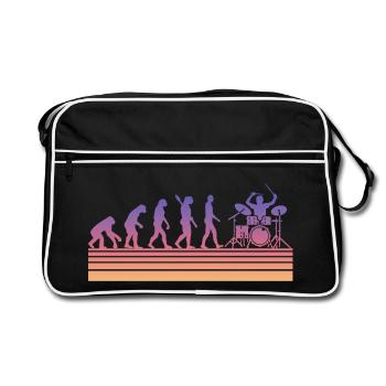 Schlagzeuger Evolution - Retro Tasche - Schwarz/Weiß - Vorne