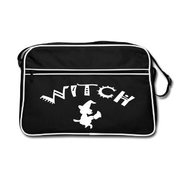 Witch - Retro Bag - black/white - Front