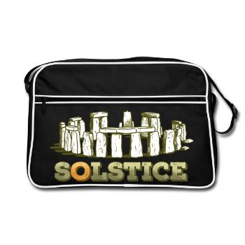 Litha Pagan Summer Solstice Midsummer Midsommar - Retro Bag - black/white - Front