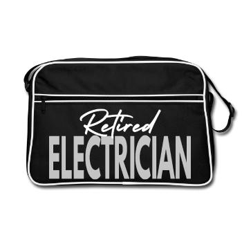retired electrician - Retro Bag - black/white - Front