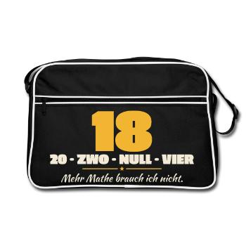 Skat Reizen 18 20 Zwo Null Vier Skatspieler Spruch - Retro Tasche - Schwarz/Weiß - Vorne