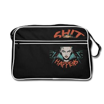 Shit Happens - Retro Bag - black/white - Front