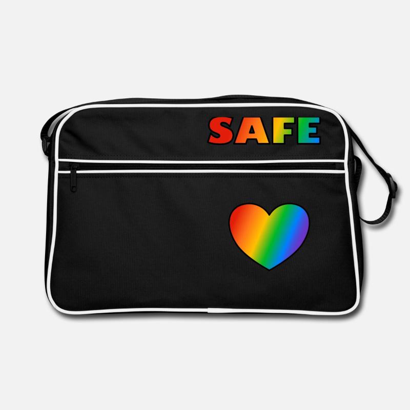 Espace sûr LGBT Rainbow Heart Sac Retro