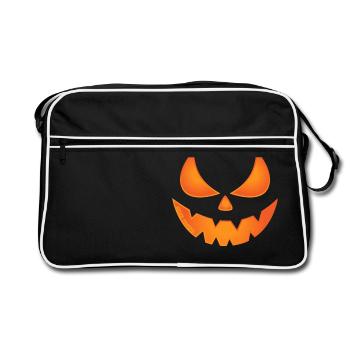Citrouille effrayante - Sac Retro - noir/blanc - Devant