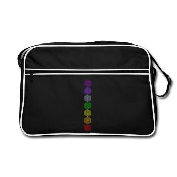Flower of Life - 5th Dimension - 7 Chakras - Retro Bag - black/white - Front