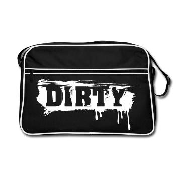 Badty Brush Lettering Graffiti Used Look - Sac Retro - noir/blanc - Devant