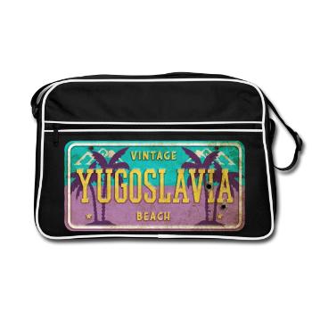 Jugoslawien Vintage Schild - Retro Tasche - Schwarz/Weiß - Vorne