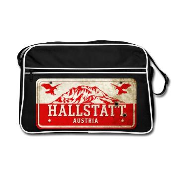 Enseigne vintage autrichienne Hallstatt - Sac Retro - noir/blanc - Devant