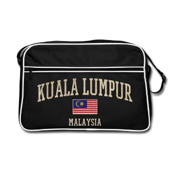 Kuala Lumpur Vintage Malaysia Flag - Retro Tasche - Schwarz/Weiß - Vorne