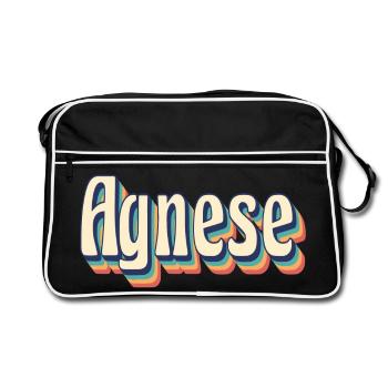 Agnes t-shirt retro vintage t-shirt gift idea - Retro Bag - black/white - Front