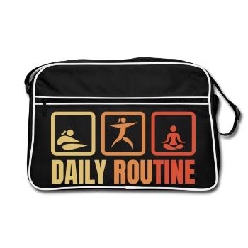 Routine quotidienne de yoga - Sac Retro - noir/blanc - Devant