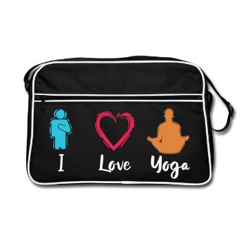 J’adore le yoga - Sac Retro - noir/blanc - Devant