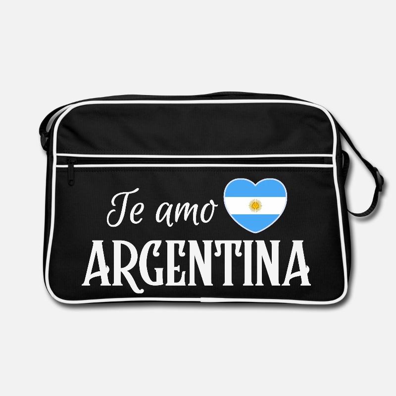 Ich liebe Argentinien, argentinischer Stolz - Retro Tasche - Schwarz/Weiß