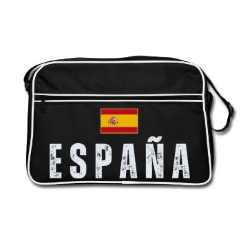 Ich liebe Spanien, spanischen Stolz - Retro Tasche - Schwarz/Weiß - Vorne