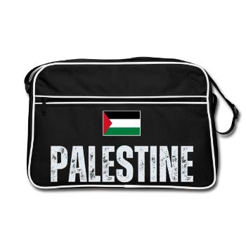 Drapeau palestinien, patriote palestinien - Sac Retro - noir/blanc - Devant