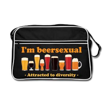 I'm Beersexual Drinking Beer Lovers - Retro Bag - black/white - Front