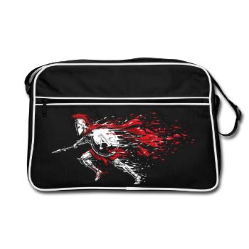 Spartiate Vitesse Éclats Mascotte Spartan Dash - Sac Retro - noir/blanc - Devant