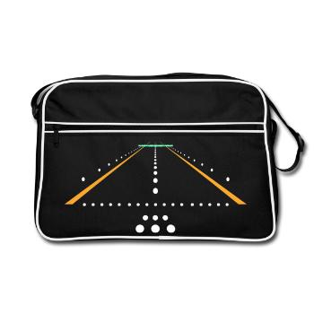 Flugzeug Flug Pilot Flugzeug Fluggesellschaft - Retro Tasche - Schwarz/Weiß - Vorne